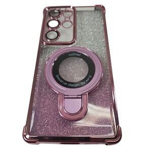 Samsung Galaxy S24 Ultra Smartphone Case Magsafe Ring Stand Thin Cover 6.9" Pink